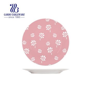 Fresh cute printing ceramic steak plate flat serving plates set pink color tableware kitchenware dinner dishes