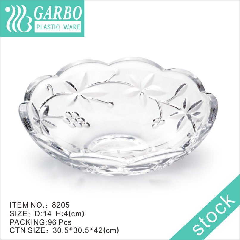 Clear plastic bowls with irregular shapes for snacks or nuts