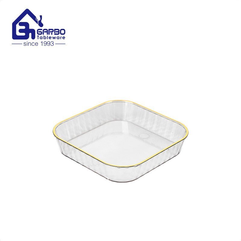 Clear plastic bowls with irregular shapes for snacks or nuts