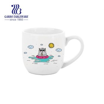 Cute Cate Stoneware Ceramic coffee mug milk cup 10.5oz Ceramic tea cups with handles Microwave and Dishwasher Safe