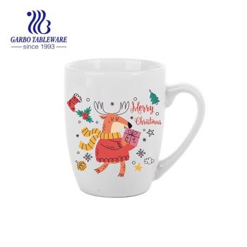 355ml ceramic mug with Christmas decal for drinking coffee