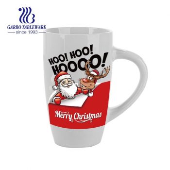 Wholesale factory custom Christmas design gift 400cc large handle sublimated ceramic coffee mug
