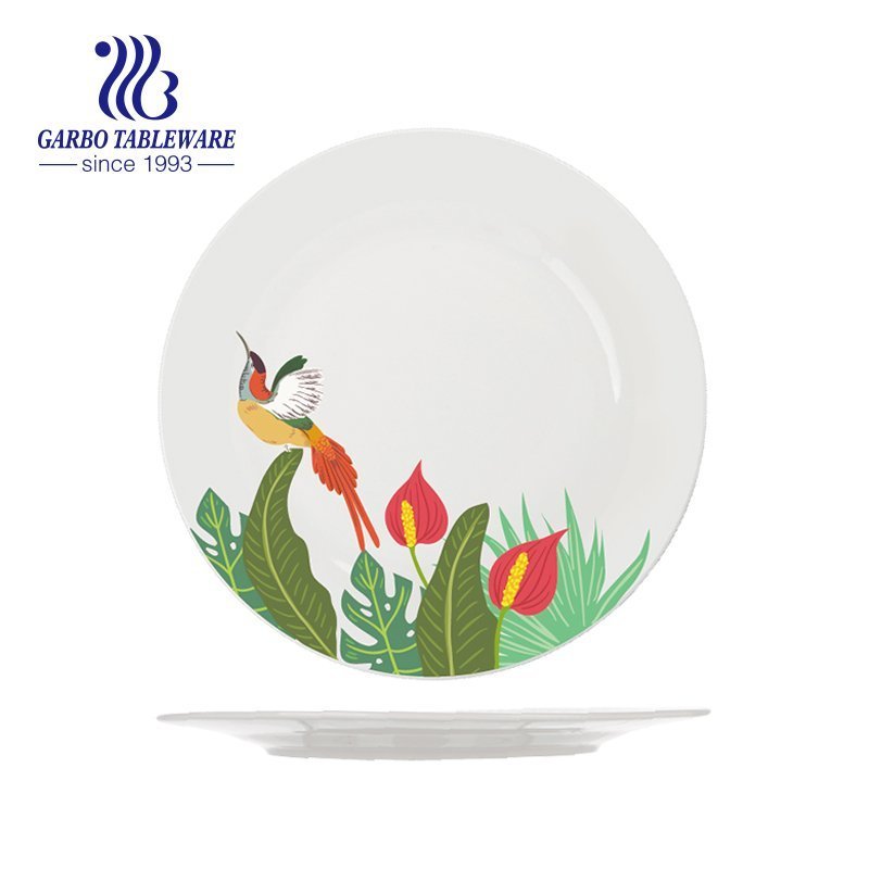 China factory under glazed cactus design 10.5inch ceramic flat dinner plate