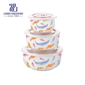 3pcs ceramic lunch box with different sizes for wholesale