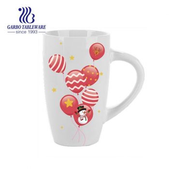 Christmas balloon decal print ceramic water mug big volume stoneware mugs home table drinking cup
