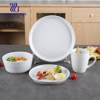 16 pieces ceramic dinnerware set custom white dinner bowl and big plate sets tableware drinking mug