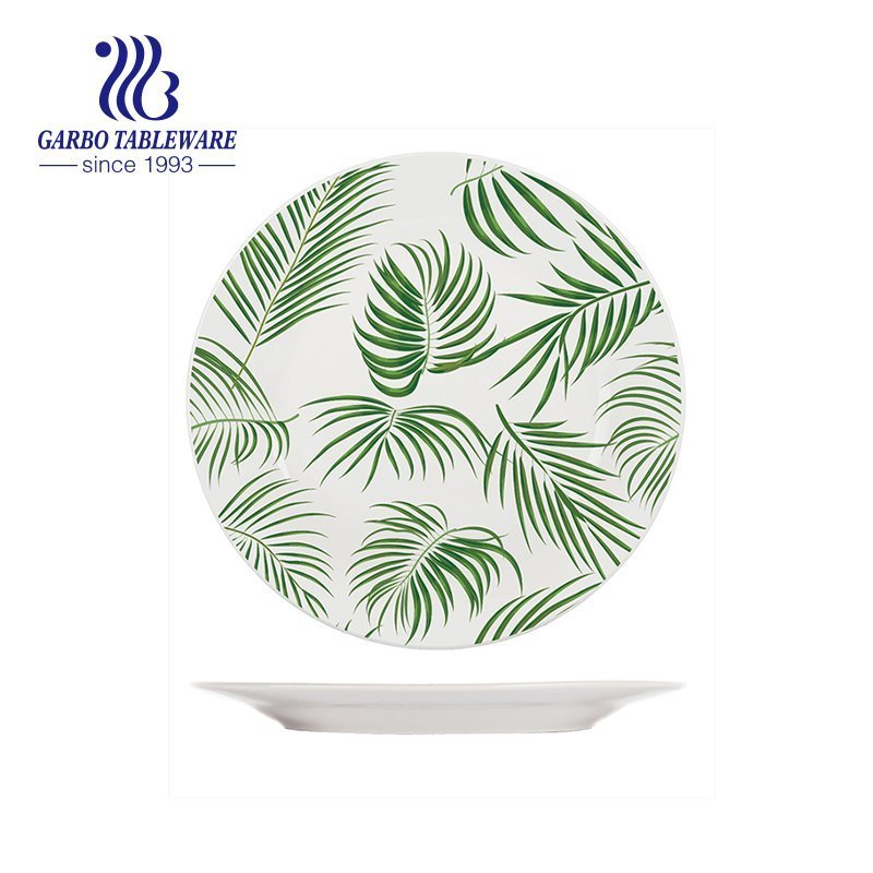  leaves print ceramic plate 