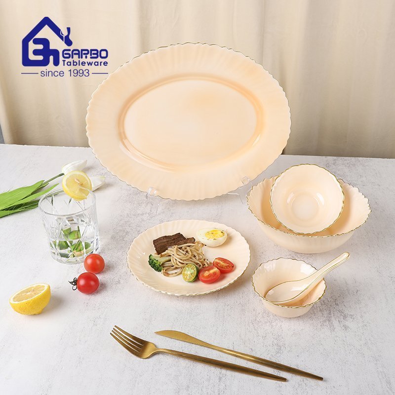  Weekly promotion for spraying color opal glassware dinnerware