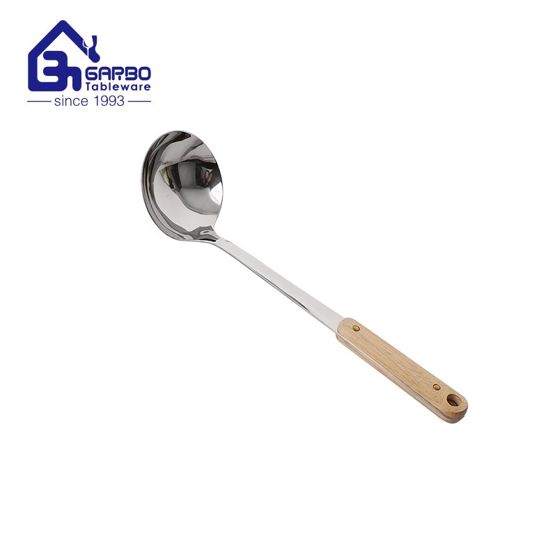 High Quality high quality201 Stainless Steel With Wood Handle Heat Resistant Slotted Turner