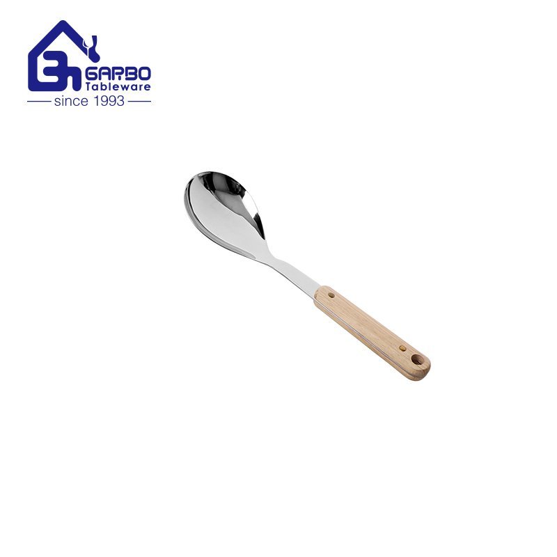 High Quality high quality201 Stainless Steel With Wood Handle Heat Resistant Slotted Turner