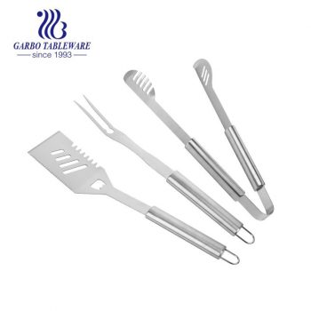 3pcs Stainless Steel BBQ Tongs Premium Grill Tongs Turner and Meat Fork