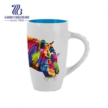 400ml drinking mug with tiger decal for wholesale