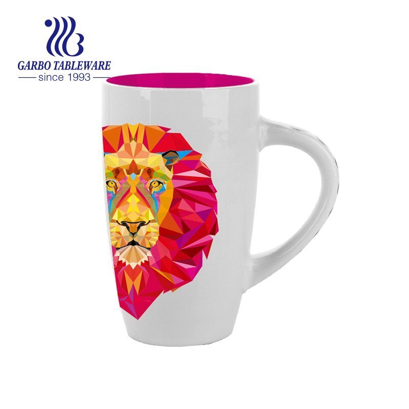 Caneca de cerâmica girafa café uso doméstico canecas para beber água conjunto talheres copo de grés