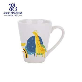 China factory wholesale OEM Sika deer design porcelain cup coffee tea milk ceramic mugs with handles stoneware tableware cup set
