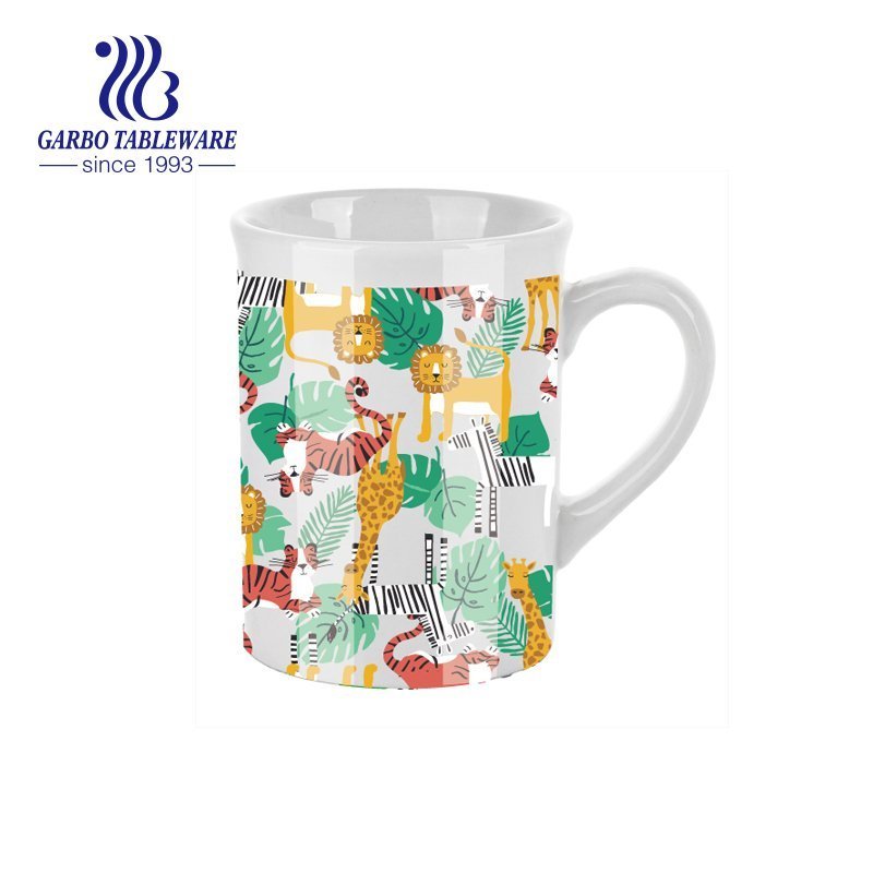 427ml Christmas stoneware mug with with fox decal ceramic coffee mug