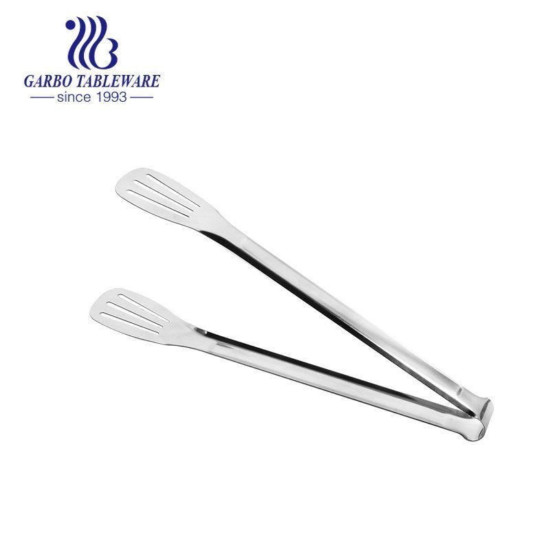 High Quality Mirror Polish Kitchen Tool Bulk Pack Safe 201 Stainless Steel Food Tong