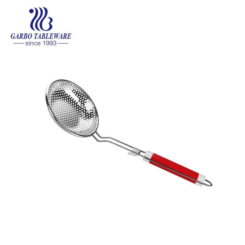 Stainless steel wooden handle colander small size wholesale factory bulk pack kitchen colander special for canteen restaurants