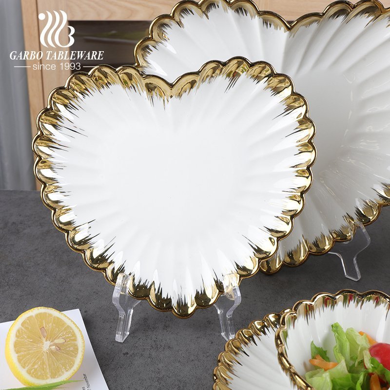 China factory luxury golden plated edge royal porcelain dinner set