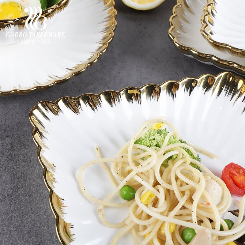 China factory luxury golden plated edge royal porcelain dinner set