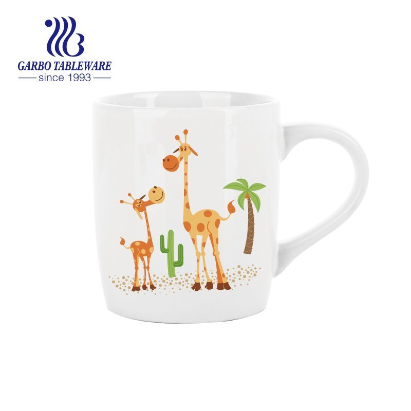 Caneca de cerâmica girafa café uso doméstico canecas para beber água conjunto talheres copo de grés