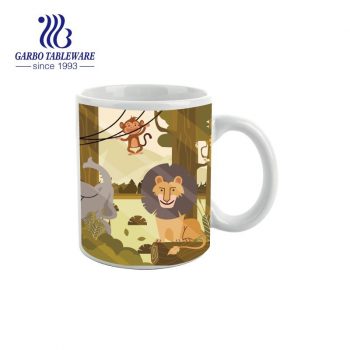 Classic model lion print hot drinks ceramic mug creative cute porcelain drinking mugs