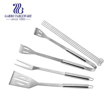7pcs 304 High Quality Stainless Steel BBQ Tongs Premium Grill Tongs Turner and Meat Fork Set