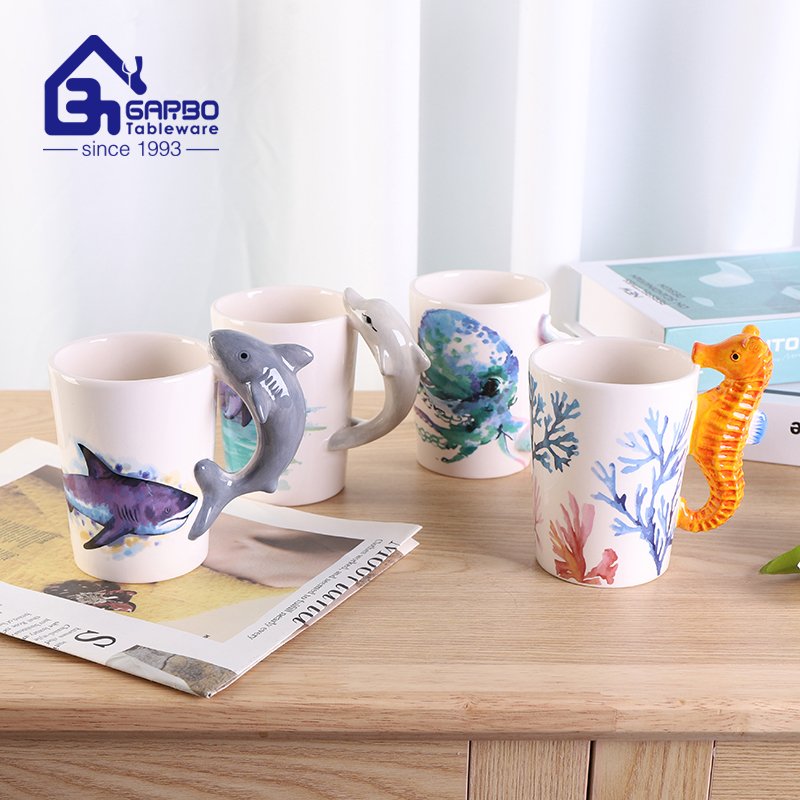 Garbo new collection of porcelain mugs-Vivid 3D hand made porcelain mug