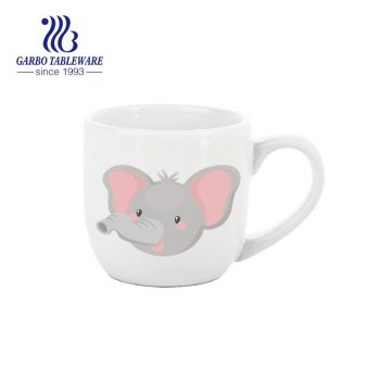 Wholesale custom cute elephant design 10oz sublimated ceramic coffee mug