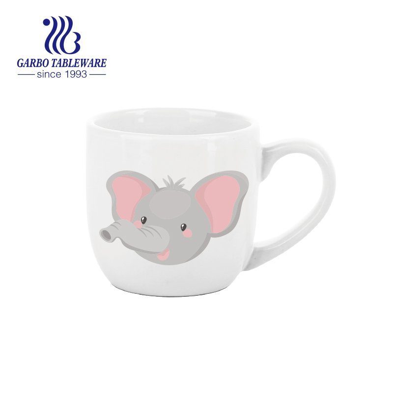 Wholesale custom cute elephant design 10oz sublimated ceramic coffee mug