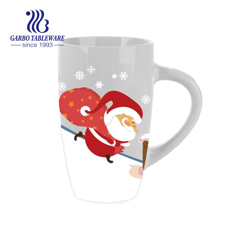 factory wholesale Colorful Parrot Design 12.5oz Ceramic coffee mugs with handle tea milk drinking mugs microwave safe