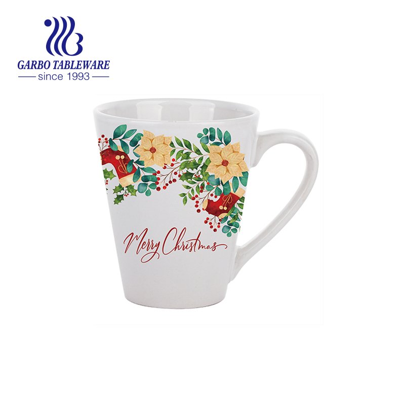 Caneca clássica de grés 290ml com decalque personalizado para leite