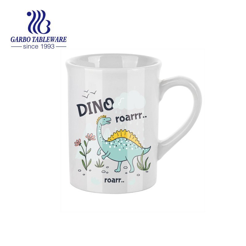 Copo de porcelana de caneca de água de cerâmica com impressão completa de fundo zoológico com decoração de casa de alça grande