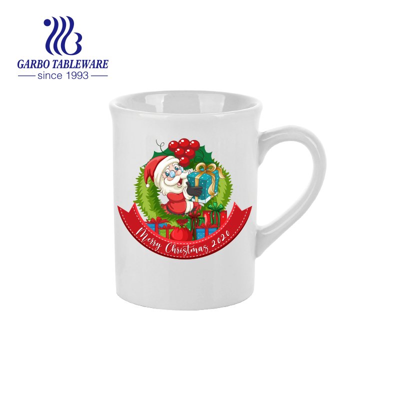 400ml cheap price Christmas design high ceramic coffee mug stoneware