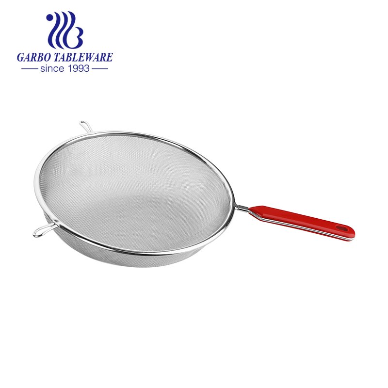 Factory direct supply kitchen colander thickened stainless steel wooden handle line leak fried dumpling noodles fishing spoon commercial household kitchen utensils