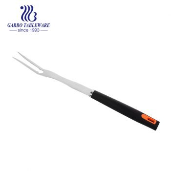 High Carbon Stainless Steel Professional BBQ Meat Fork with Soft Rubber Handle