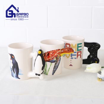 Werbeprojekt Kreative handgefertigte 3D-Effekt-Gamecontroller Keramik Reine handbemalte Kaffeetassen für Jungen und Väter