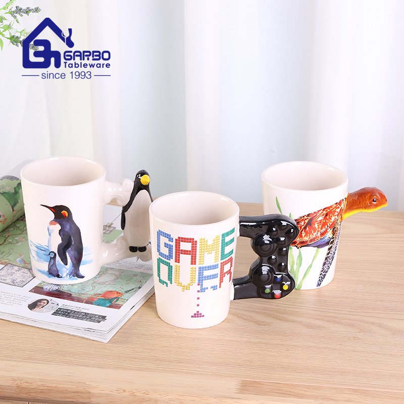 Promotion Project Creative Handmade 3D effect game controller Ceramic Pure Hand- Painted Coffee Mugs for Boys and Fathers