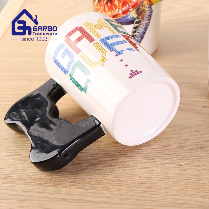 Promotion Project Creative Handmade 3D effect game controller Ceramic Pure Hand- Painted Coffee Mugs for Boys and Fathers