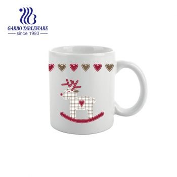 350 ml günstiger Preis Weihnachtselch Design Keramik Kaffeetasse Steinzeug Porzellanbecher