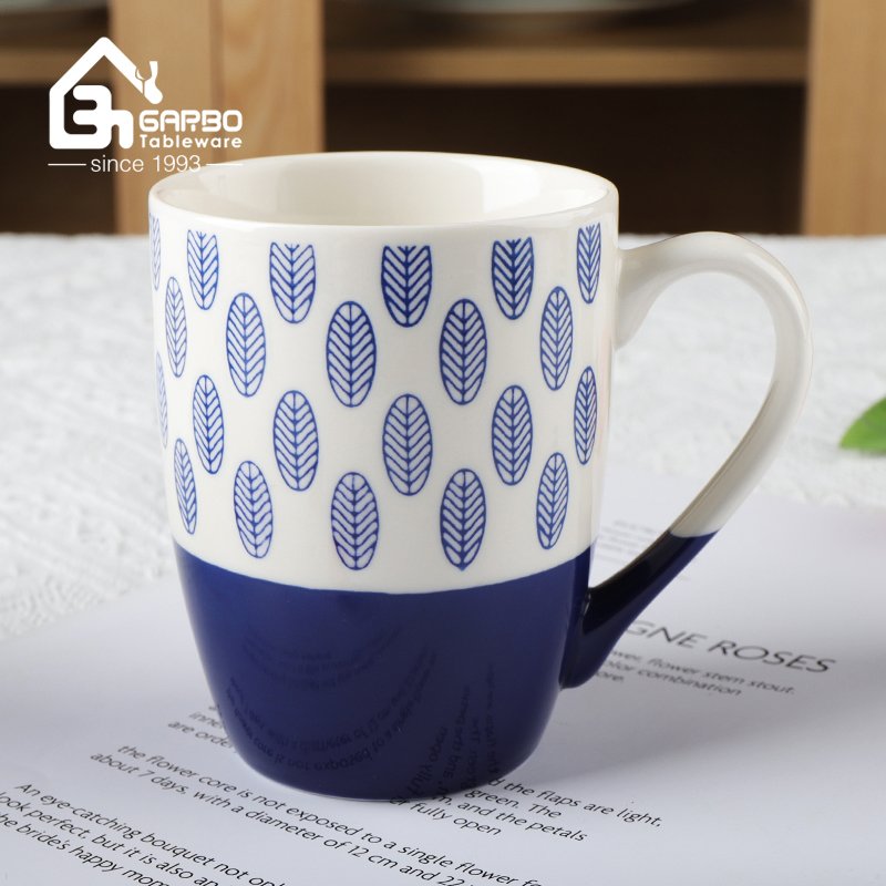 High end quality print porcelain drinking mug for home water use tableware ceramic tumbler