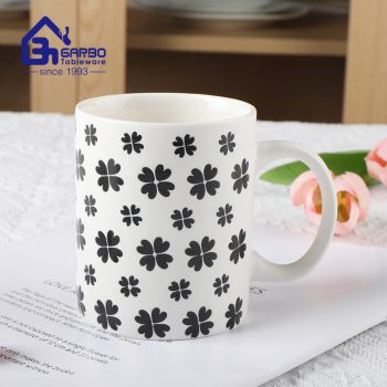 11.44oz ceramic mug with customized flower decal