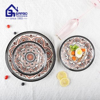 China fatory promotion 7 inches ceramic soup bowl stoneware salad bowls with new design in glazed pattern