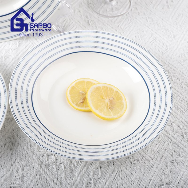 Custom logo print stoneware dinner plate set kichen ceramic cooking dish  sets ktableware  white plates