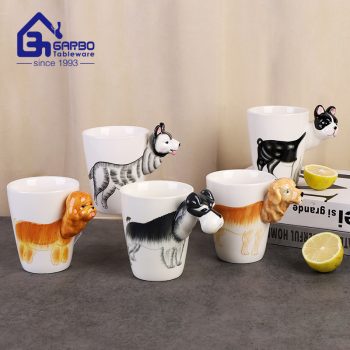 3D annimal zebra fashion ceramic water mug office drinking cup with color handle