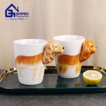 Conjunto de canecas de cerâmica para cães com design de moda novo em 3D