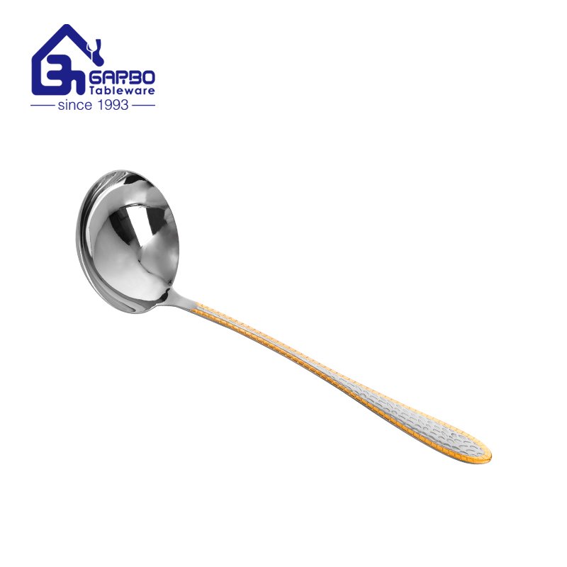 201ss Golden Handle Cooking Utensils  Include Slotted Spoon, Slotted Spatula, Large Spoon, Soup Ladle