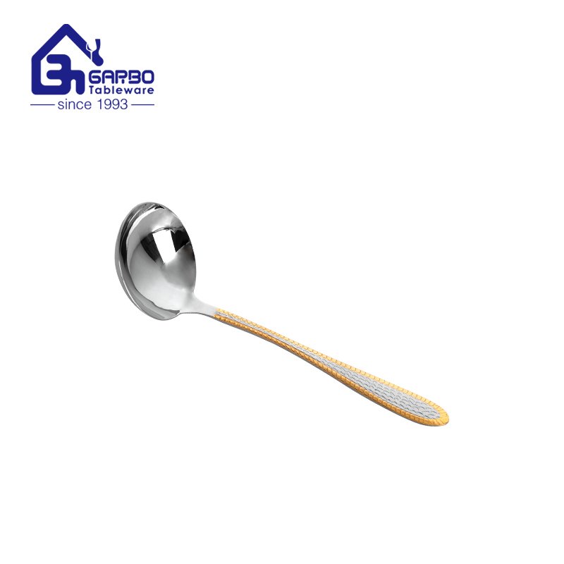 201ss Golden Handle Cooking Utensils  Include Slotted Spoon, Slotted Spatula, Large Spoon, Soup Ladle