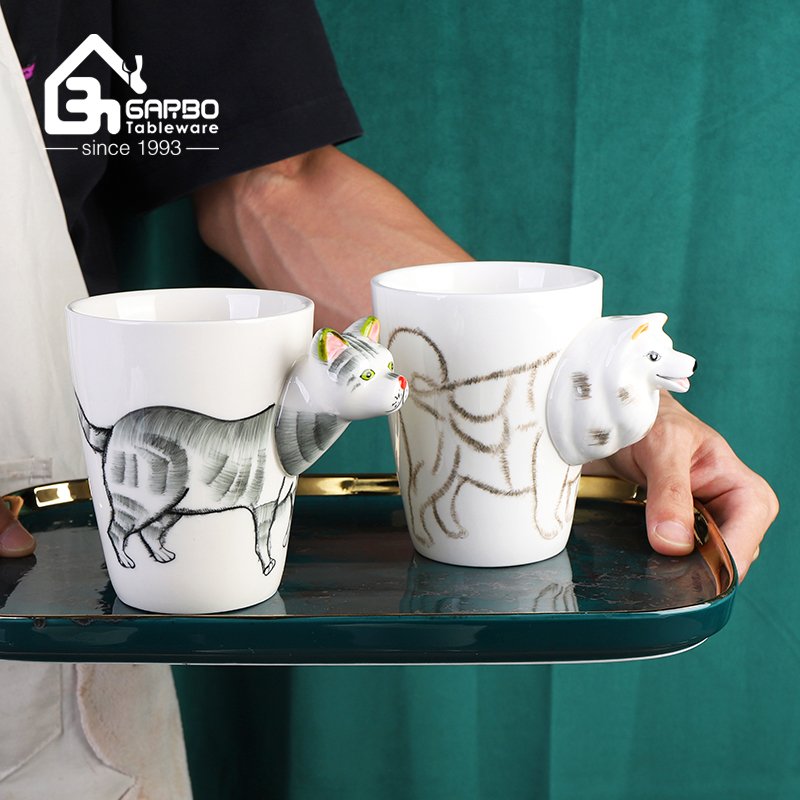 China factory handmade unique vivid monkey elephant design 400ml ceramic coffee cup