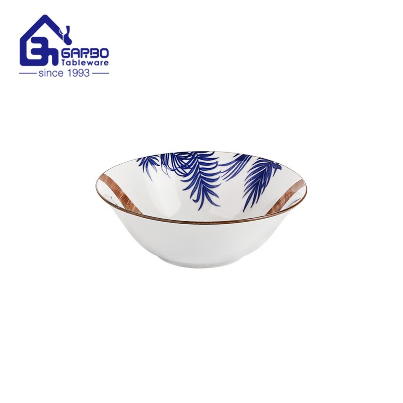 Tigela de salada de cerâmica de 6 polegadas com decoração personalizada de promoção de fábrica