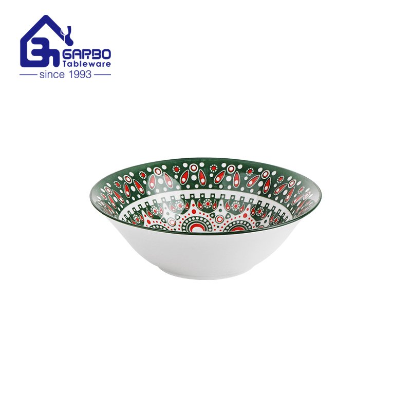 Hot selling Bohemia style round 7 inch ceramic salad bowls soup bowls cereal bowls set for home hotel use China factory wholesale